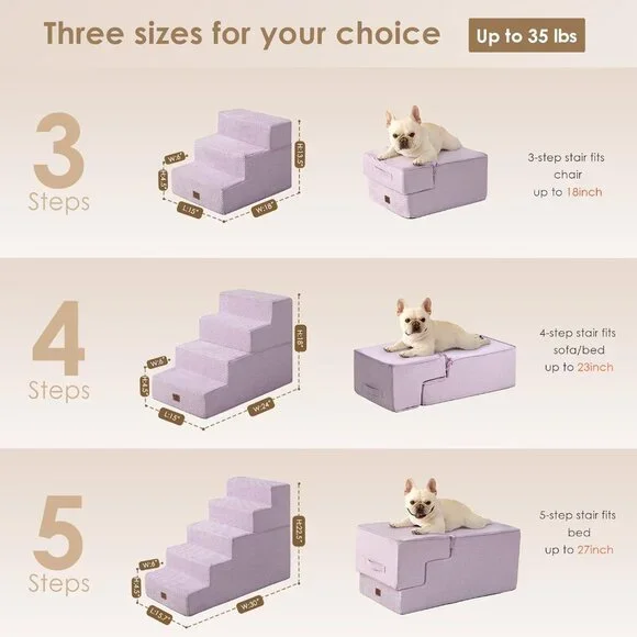 EHEYCIGA Dog Stairs for Bed 18 H, 4-Step